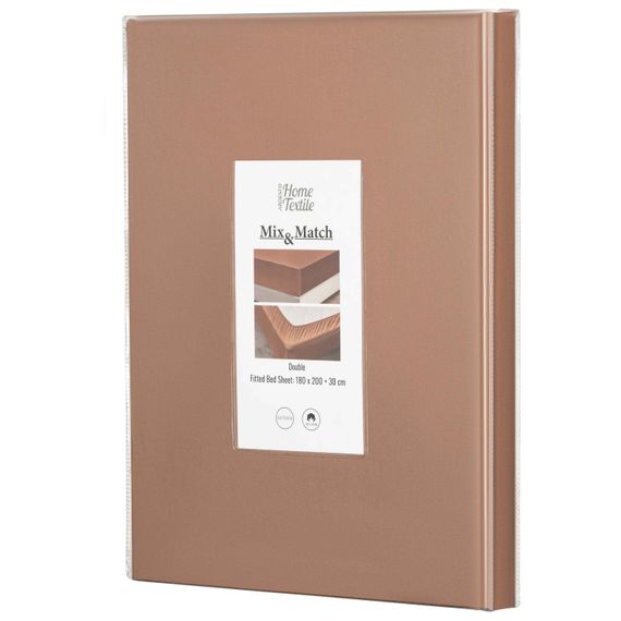 Простирадло ARDESTO на резинці Mix&amp;Match, 180x200+30см, 100% бавовна, сатин, шоколад (ART1820FSH) | Зображення 1