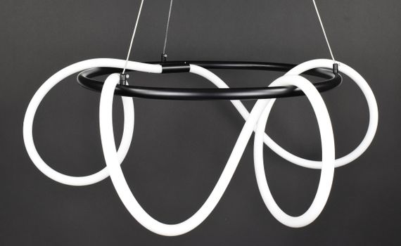 Люстра світлодіодна підвісна LED світильник для квартири на стелю лед 27739 Чорний 50-150х80х80 см. | Зображення 2