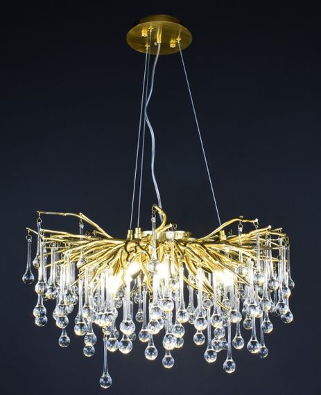 Люстра підвісна кришталева 27226 Золото 40-190х60х60 см. | Зображення 3