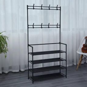 Вешалка для одежды Multi functional shoe and hat rack 65*26*153 Черная