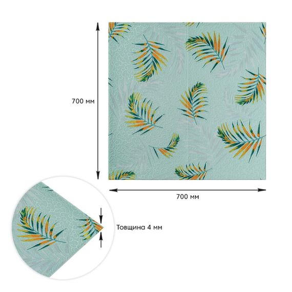 Панель стінова 3D 700х700х4мм папороть на світло-зеленому фоні (D) SW-00001984 | Зображення 4