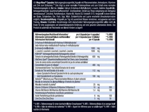 Стимулятор росту м'язів Weider Mega Mass Сapsules 120 caps | Зображення 1