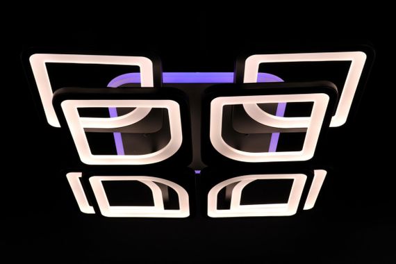 Люстра світлодіодна стельова LED світильник для квартири на стелю лед з пультом 25751 Чорний 11х43х43 см. | Зображення 9