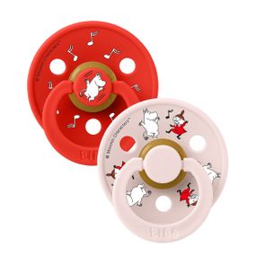Пустушка Bibs x Moomin Colour кругла 6-18 міс Candy Apple  2 шт в уп.