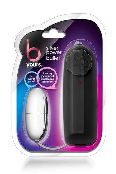 Віброяйце B yours SILVER POWER Bullet BLACK, Сріблястий | Зображення 1