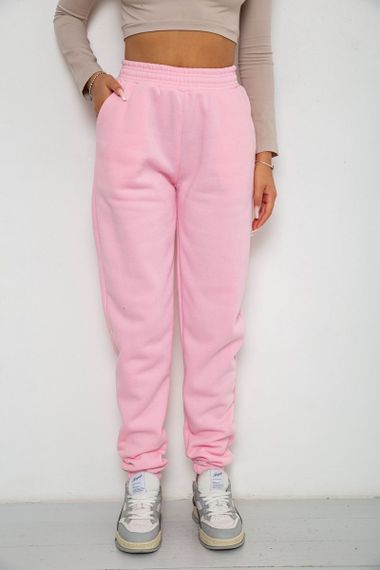 Спортивные штаны женские на флисе, цвет светло-розовый, 238R57828