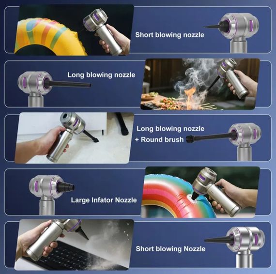 Мощный беспроводной пылесос 3-в-1 с LED подсветкой, 16000 Pa, функция обдува, литиевая батарея 6000 mAh | Зображення 6