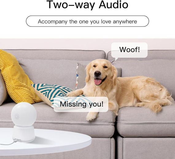 Камера видеонаблюдения с обзором 360° 2K и приложением для телефона, внутренняя камера б | Зображення 6