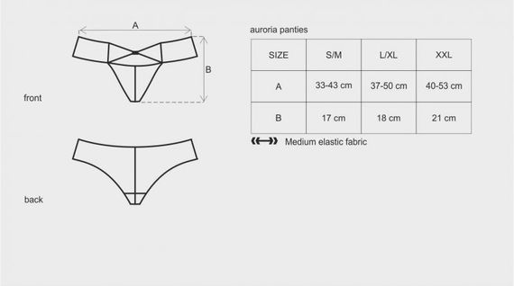 Трусики сині Obsessive Auroria Panties L / XL, Синий, L/XL | Зображення 1