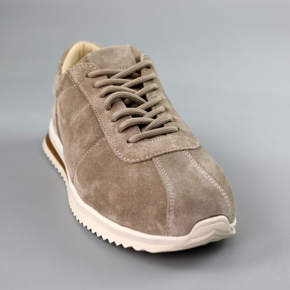 Кросівки жіночі замшеві 591461 Темно-бежеві 36 37 38 39 40 41 | Зображення 1