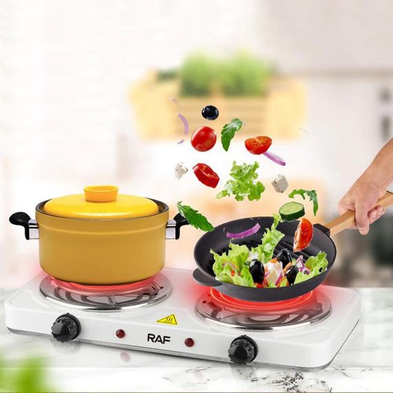 Електроплита спіральна на 2 конфорки, 2000 Вт, RAF 8020B / Електрична двоконфоркова плита | Зображення 4