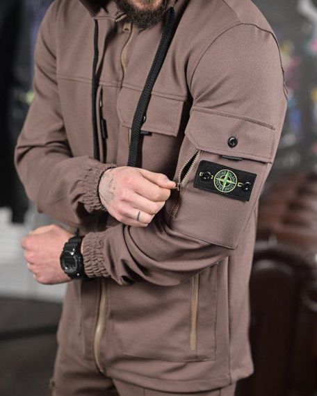 Спортивний костюм Stone Island колір мокко | Зображення 3