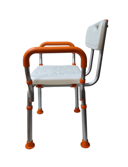 Стілець для душу та ванни зі спинкою і підлокітниками, телескопічний, алюмінієвий 5041RBOR | Зображення 2