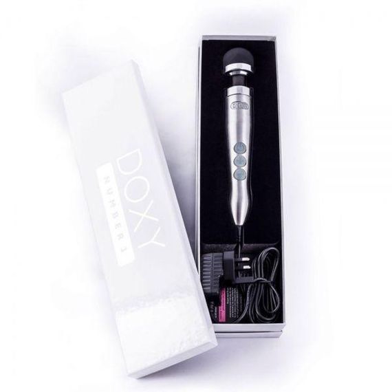 Вібромасажер-мікрофон DOXY Number 3 Satin Finish, Silver Sex Aura | Зображення 2