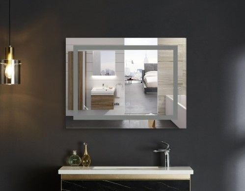 Дзеркало Mixxus WARM MR02-70x50-CASE з LED Touch, Anti-fog, димером, регулюванням яскравості, годинником (MI6669) | Зображення 2