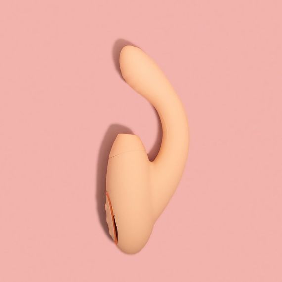 Безконтактний вібратор подвійної стимуляції з підігрівом Sweet Em, бежевий sexstyle | Зображення 3