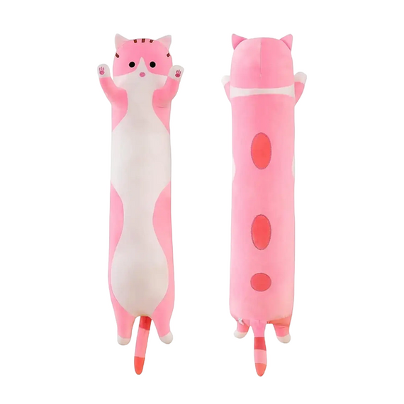 М'яка іграшка-подушка Кіт Батон обіймашка 90см Рожевий