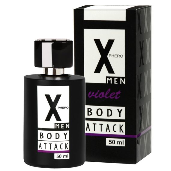 Чоловічі парфуми з феромонами  - Aurora X Phero Men Body Attack Violet, 50 мл sexstyle