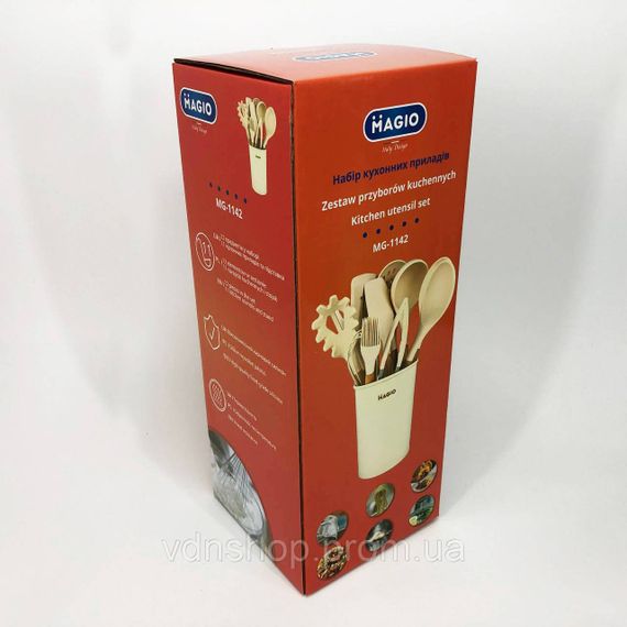 Кухонні предмети силікон Magio, Набір силіконових аксесуарів для кухні, Набір для готування з нейлону CI-90 | Зображення 6