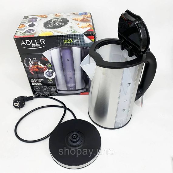 Чайник электрический из нержавейки Adler AD 1216 1.7L 2200Вт | Зображення 2