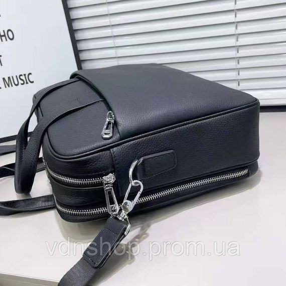 Шкіряна чоловіча ділова сумка для ноутбука 40x27x10, офісний портфель Tiding Bag 56901, чорний | Зображення 4