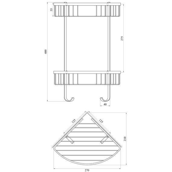 Поличка кутова подвійна TOPAZ 4124 | Зображення 1
