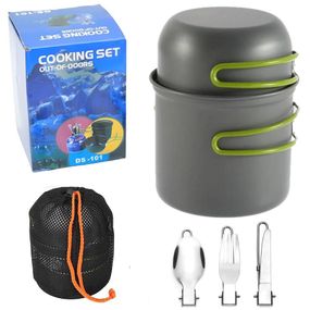 Туристичний набір посуду для пікніка (каструля, чаша + столові прилади), GL C31 / Похідний посуд для кемпінгу