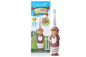 Дитяча електрична зубна щітка Brush-Baby Sonic Toothbrush WildOnes (від 0 до 10 років) Мавпа