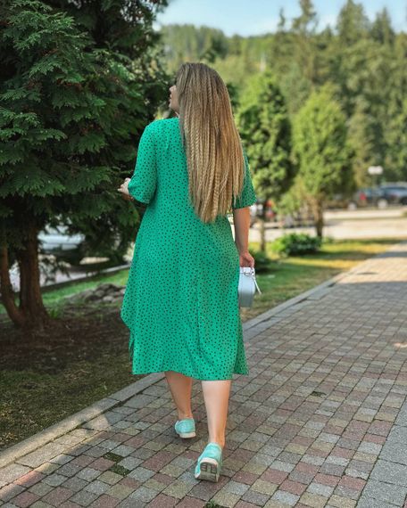 Жіноча сукня вільного крою колір салатовий р.58/60 434711 | Зображення 2