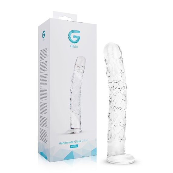 Стеклянный фаллоимитатор Gildo Textured Glass Dildo No. 36 Sex Aura | Зображення 9