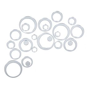 Дзеркальний декор акриловий самоклеючий срібло, 24шт (D) SW-00002523