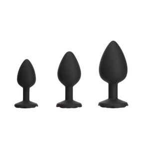 Набор силиконовых анальных пробок BMS Roses Til’ Dawn Silicone Anal Plug Kit Starter Kit Black Sex Aura