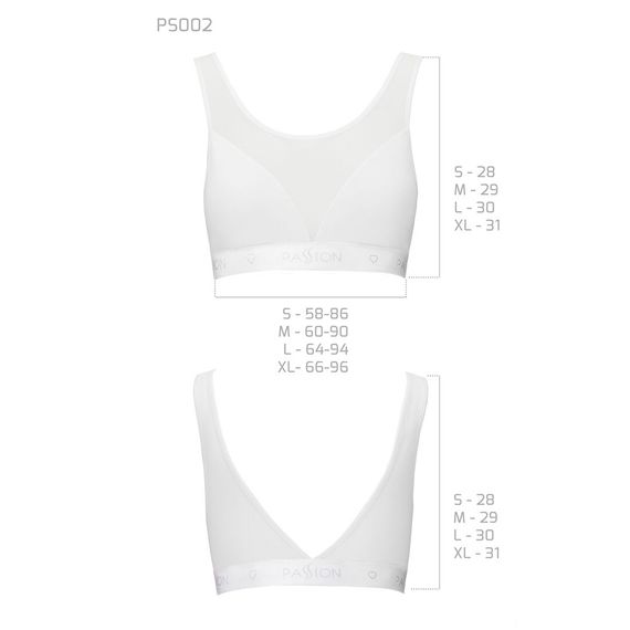Топ з прозорою вставкою Passion PS002 TOP S, white | Зображення 4