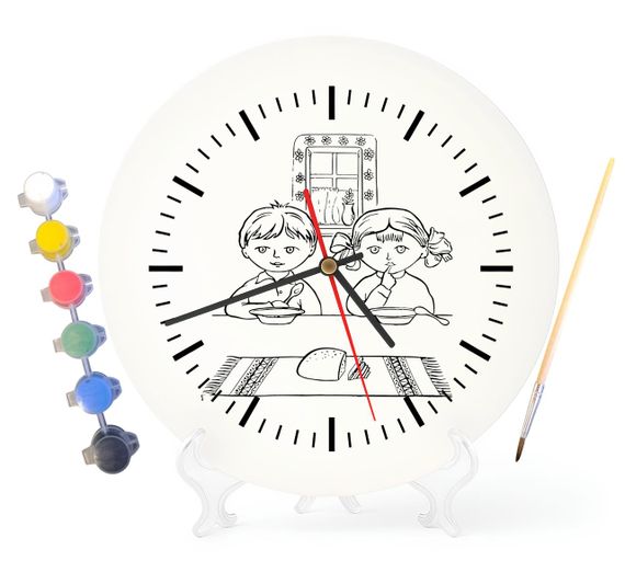 Детский набор для творчества часы раскраска Украинская семья 30 см (Г0208)