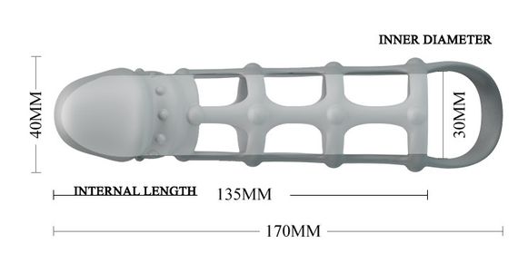Ажурна насадка Penis Sleeve With Ball Strap, BI-026234. Sex Aura | Зображення 7