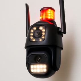 Вулична поворотна IP-камера з мигалкою 200Вт XPRO Dual Camera V21 4K 8.0MP WiFi ProHR V380 (46283-_877)