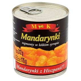 Мандарины консервированные в сиропе ломтиками в ж/б MK (Польша), 312г