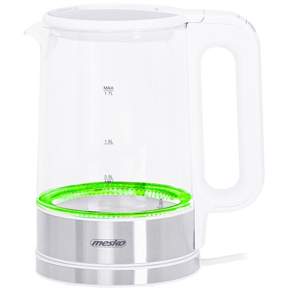 Електрочайник Mesko MS 1301 white 1850-2200Вт/ 1.7л/ скло/ встановлення температури