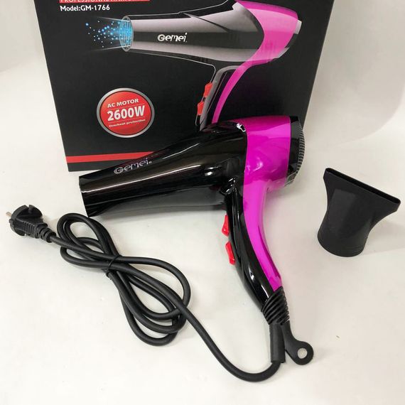 Электрический фен для укладки GM-1766 2.6кВт, Удобный электрический фен, Удобный фен для ZX-877 укладки волос
