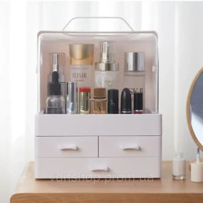 Органайзер для косметики та прикрас із висувними ящиками Cosmetic Box Білий, GW-880