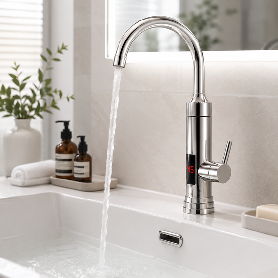 Водонагрівач Delimano WATER HEATER RX-016 з LCD-екраном / Водонагрівач підключення знизу | Зображення 1