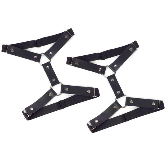 Гартери на ногу із натуральної шкіри Art of Sex - Kristina Leg Garters (2 шт), колір Червоний, Чорний | Зображення 3