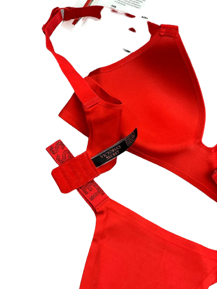 Бесшовный женский комплект нижнего белья Victoria`s Secret Виктория Сикрет со стразами 90D | Зображення 3