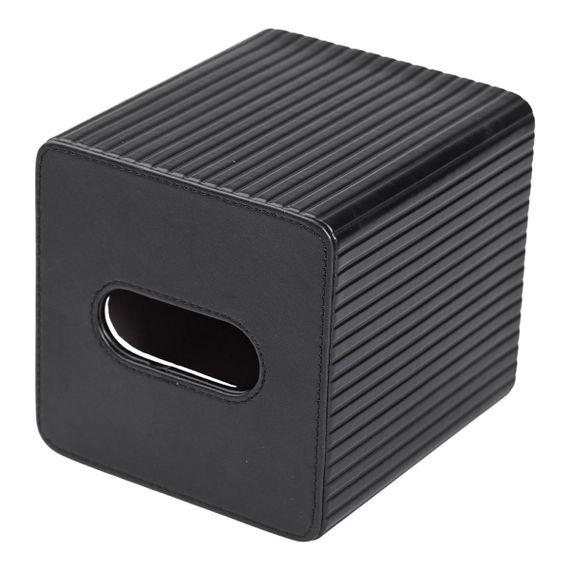 Серветниця з екошкіри квадратна 13х13х14.5 см органайзер для серветок на стіл, Чорний HP-3-201B | Зображення 3