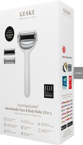 Електронний ролер для обличчя та тіла з мікроголками GESKE MicroNeedle Face&Body Roller 8в1 white | Зображення 7