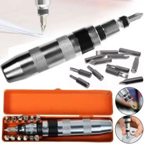 Набір викруток 14 предметів з перехідником і бітами, ударно-поворотна викрутка 1/2"