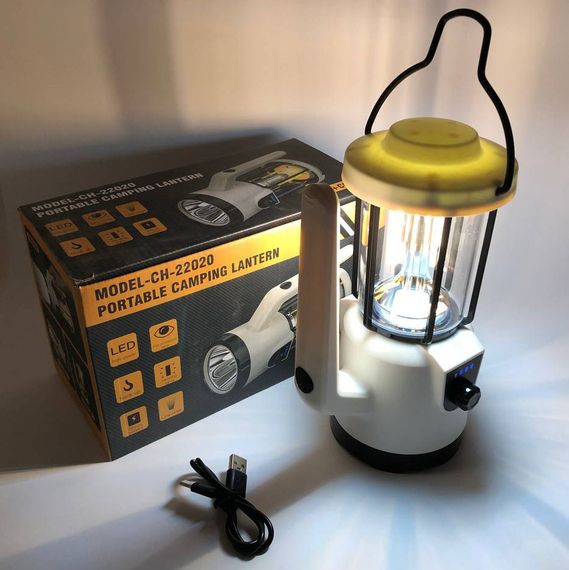 Ліхтар для кемпінгу акумуляторний CH-22020 (LM+COB)+Power bank, Кемпінгова EI-553 лампа, Ліхтар-світильник | Зображення 7