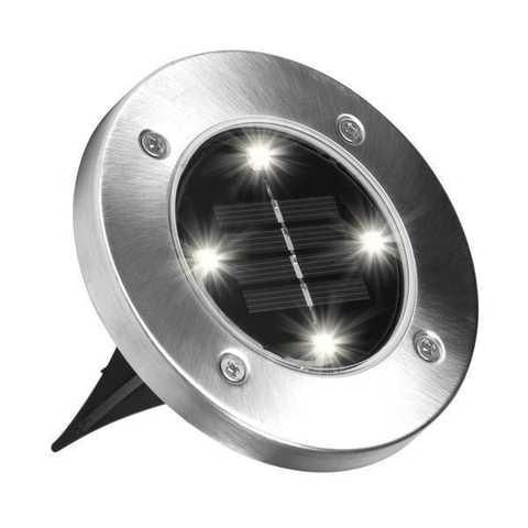 Комплект садових світильників на сонячній батареї Solar Disk Lights, 4 шт ∙ Вуличні ліхтарі з датчиком світла | Зображення 5