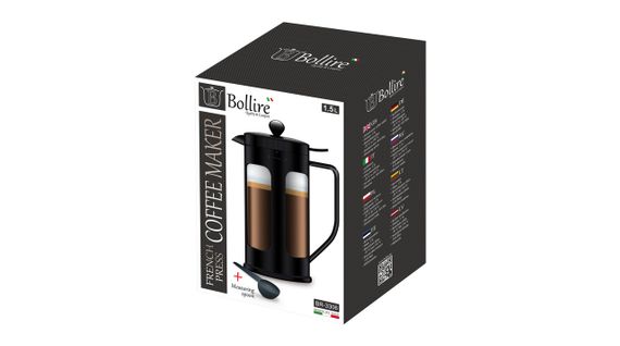 Френч-пресс BOLLIRE 1.5л - кава, чай, напої. | Зображення 1