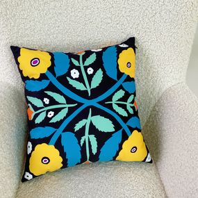 Подушка диванная с бархата Акварель 45x45 см (45BP_22U002)